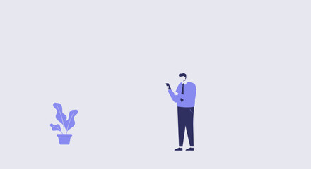 Obraz premium a man standing next to a plant