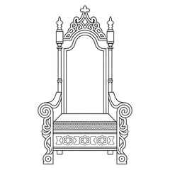 Throne illustration vector style coloring page