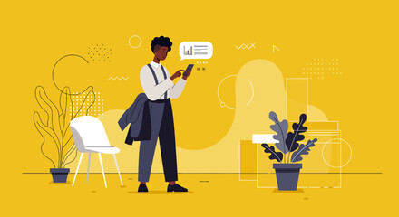 a person standing in a room with a cell