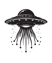 Ufo Alien Icon Vector Design on White Background.