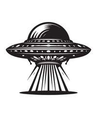 Ufo Alien Icon Vector Design on White Background.
