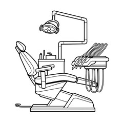 Dentist Chair illustration vector style coloring page