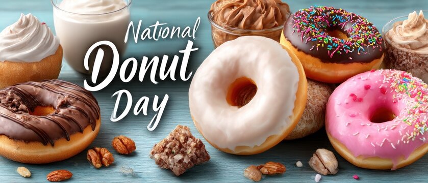 Assorted donuts on a table