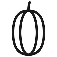 Fruit icon with line design style and transparent background
