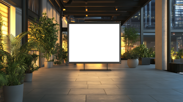 Blank outdoor billboard mockup isolated on transparent background.