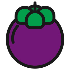fruit icon with Filledline design style and transparent background