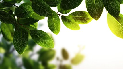 Lush Green Leaves: A vibrant display of lush green leaves against a bright, showcasing the beauty of nature's foliage.