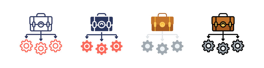 Diversification Multi Style Icon Set Vector 