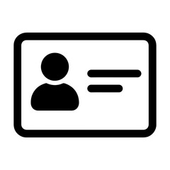Student ID card icon with photo on transparent background representing identification and access
