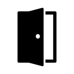 Open door icon with transparent background representing entrance and accessibility
