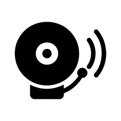 Fire alarm bell icon with transparent background representing emergency alert and safety device
