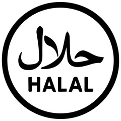 Halal icon with transparent background representing certified permissible food and dietary compliance
