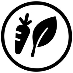 Vegetarian icon with transparent background representing plant-based diet and meat-free lifestyle
