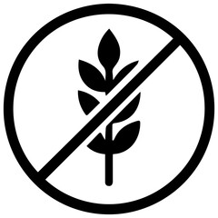Gluten free icon with transparent background representing allergy friendly and dietary restriction

