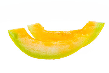 High Quality PNG Picture of orange honeydew melon slices, close-up