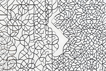 Obraz premium Intricate Floral and Lattice Tessellations An Architectural Line Art Design