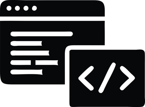 Coding and development digital vector icon