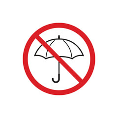 No umbrella sign template, don't use the umbrella here, please close the umbrella, red prohibition sign