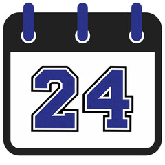 Modern Calendar Icons with Bold Sport Numbers – Vector Art