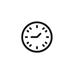 Clock Icon Rounded Outline Style Isolated with Transparent Background