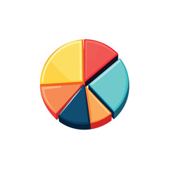 Fototapeta premium Colorful Pie Chart Visualization of Data Segments with Removed Transparent Background Design