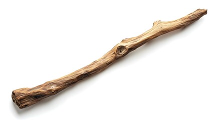 Obraz premium Dry Twisted Wooden Branch Isolated on White