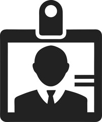 Id Badge Holder Silhouette vector illustration on transparent background