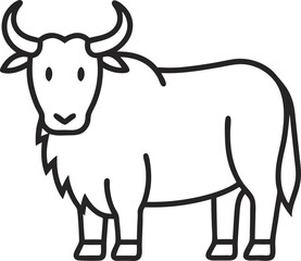 yak line art  vector illustration