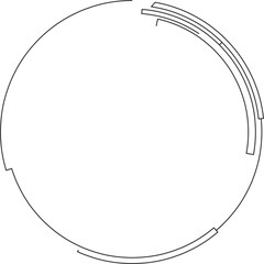 round frame with vector line ornament