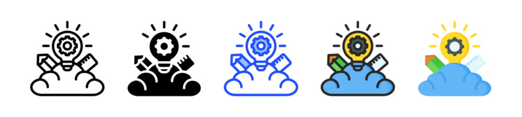 Creativity Icon Collection With Multiple Styles