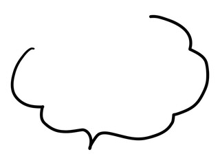 手書きの吹き出しのベクターイラスト。単品、フレーム、シンプル、ふきだし