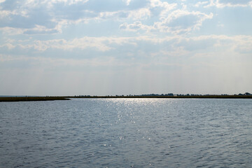 cloudscape on the calm lake in Chobe National Park