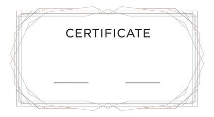 Elegant blank certificate template with geometric border.