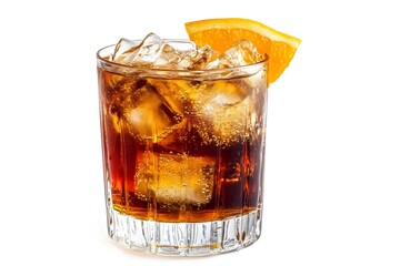 Old fashioned cocktail drink isolated on white background 