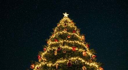 Christmas tree at night