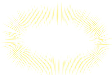 Radiant Oval Light Burst with Soft Yellow Sunbeam Lines for Highlight Frame, Comic Impact, or Glowing Energy Effect