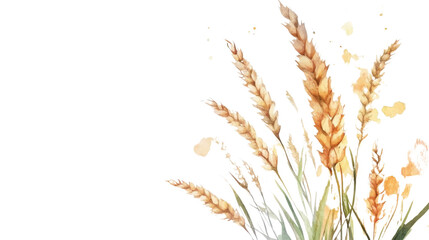 Fototapeta premium watercolor illustration for Vaisakhi with wheat ears on white background