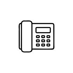 Handdrawn telephone icon with handset number buttons on background communication