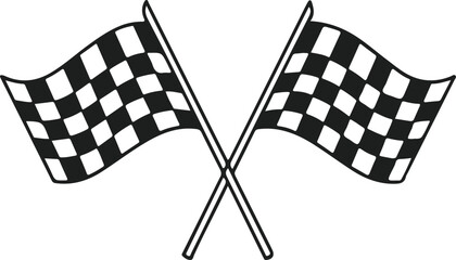 Fototapeta premium Two crossed checkered flags symbolizing victory and racing competition