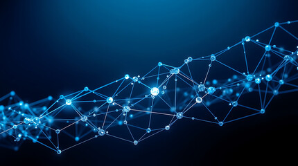 Obraz premium Abstract blue background with glowing lines, stars, and digital network patterns for futuristic technology and communication designs