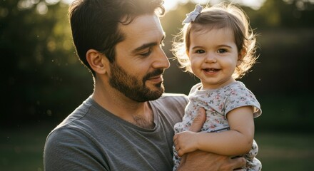 Father and daughter enjoying time outdoors. A loving moment of connection