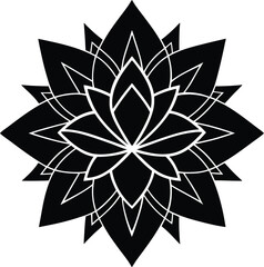 Obraz premium Geometric Floral Mandala Vector Silhouette