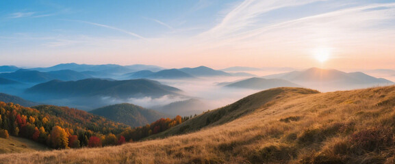 sunset in the mountains
