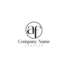 A and F with circle minimalist modern logo