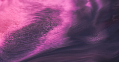 Sparkling blend. Ink emulsion. Defocused pink blue color shimmer wet substance water acrylic fluid floating on abstract background.
