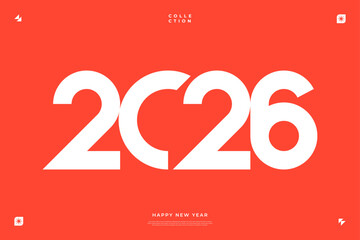 A vibrant and modern design showcasing the year 2026 in a dynamic color combinations