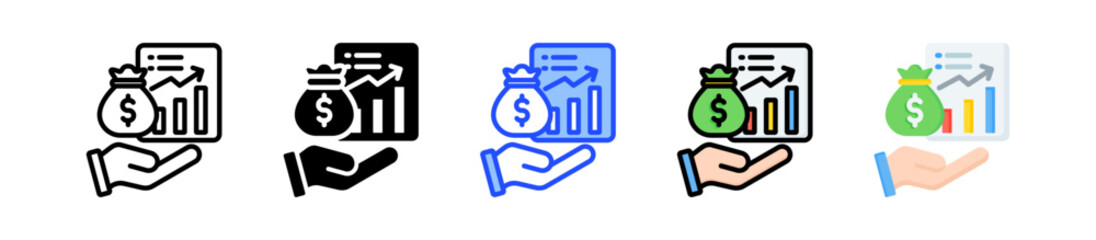 Fototapeta premium Net Income Icon Collection With Multiple Styles