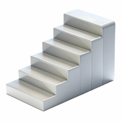 Clean layered white stair loop for modern abstract 3D renders and elegant minimal futuristic digital backgrounds
