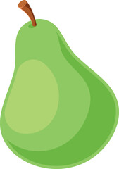 Ripe green pear fruit vector illustration