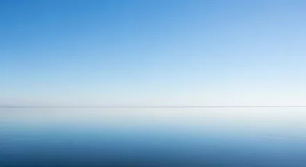 Printed kitchen splashbacks Endless horizon line meeting the sky reflected on a serene sea surface